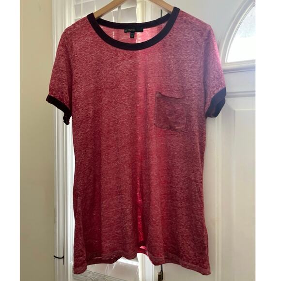 Weavers Women’s Burnout Crew Neck Ringer Tee Shirt Size XL - Picture 9 of 11